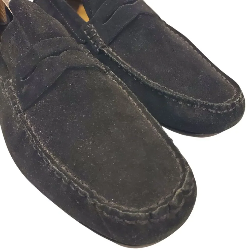FLORSHEIM Imperial Shoes Mens Size 10 Black Suede Loafers Moccasin Casual Preppy